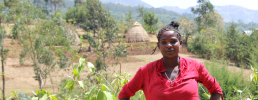 woman standing in field