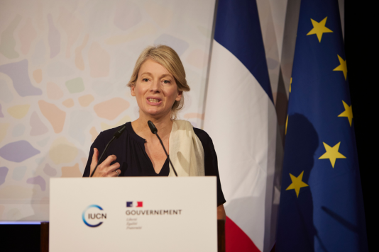 Bérangère Abba, Secretary of State for Biodiversity, France outlines the National Biodiversity Strategy at the at a press conference, 7 September 2021.