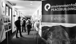"Environment Conflict Peace" Photo Exhibition curated by Task Force members Jason Houston and Carl Bruch during the International Environmental Peacebuilding Conference 2019 Photo: Jason Houston